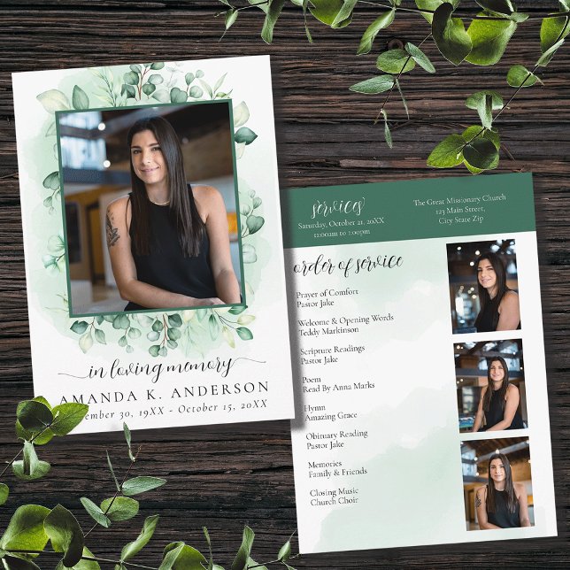 In Loving Memory Eucalyptus Greenery Services Programme (Creator Uploaded)