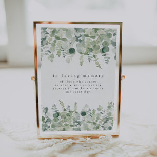 In Loving Memory Eucalyptus Wedding Memorial Sign  Invitation