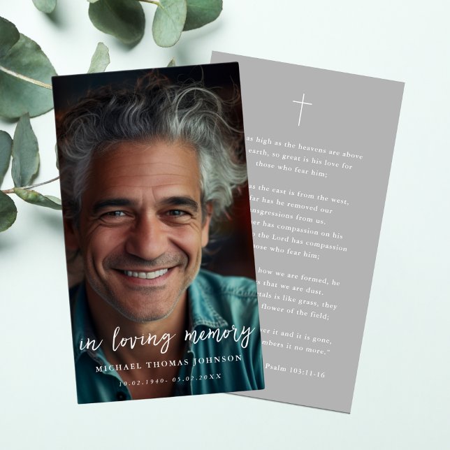 In Loving Memory Faded Photo Funeral Prayer Card (Creator Uploaded)