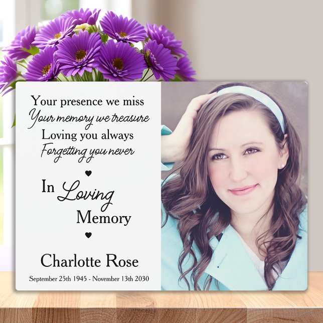 In Loving Memory Family Photo Keepsake Memorial Plaque (Creator Uploaded)