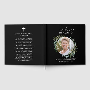 In loving Memory Floral Funeral Memorial Guest Book