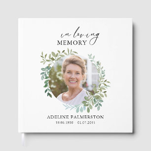 In loving Memory Floral Funeral Memorial Guest Book