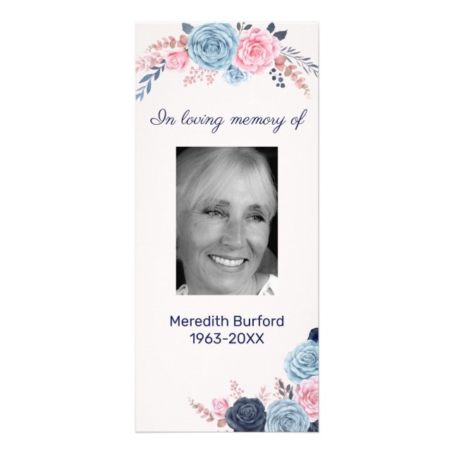 In Loving Memory Floral Funeral Remembrance   Rack Card (Front)