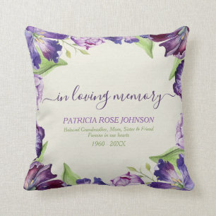 In Loving Memory Floral Tulips Photo Tribute Cushion