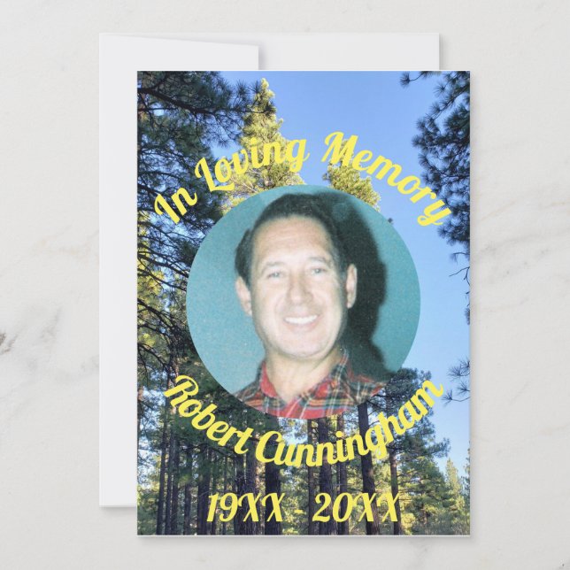 In Loving Memory Forest Memorial Card (Front)