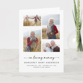 In Loving Memory | Four Photos Funeral Memorial Invitation