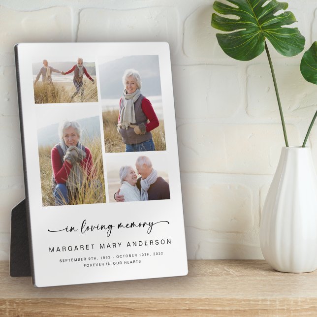 In Loving Memory | Four Photos Funeral Sympathy Plaque (Creator Uploaded)