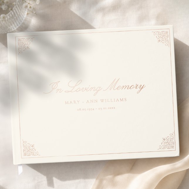 In Loving Memory Funeral Beige Guest Book (In Loving Memory Funeral Beige Foil Guest Book)