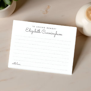 In Loving Memory Funeral Chic Share a Memory Post-it Notes