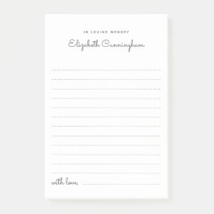 In Loving Memory Funeral Chic Share a Memory Post-it Notes