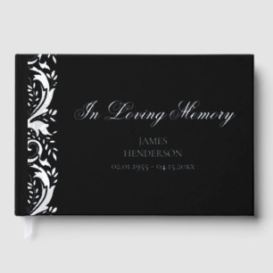 In Loving Memory Funeral Memorial Foil Guest Book