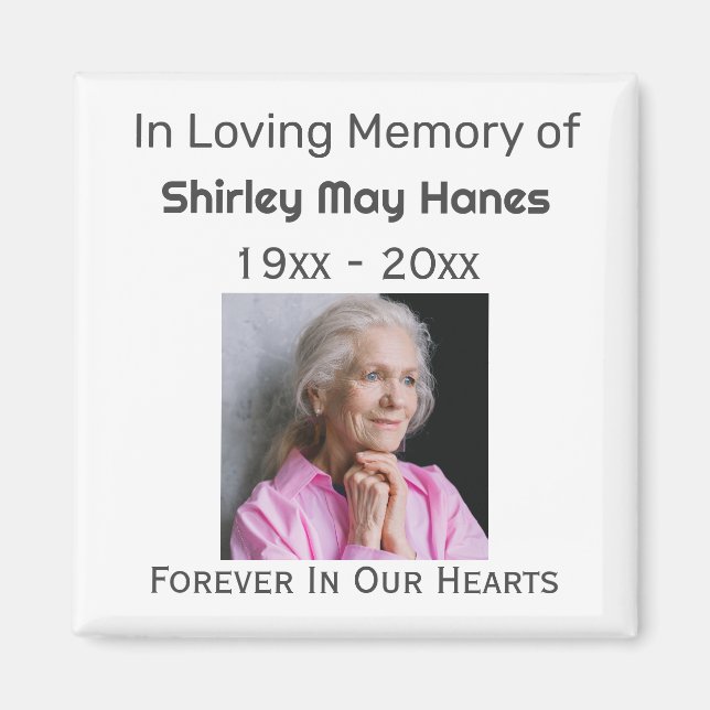 In Loving Memory Funeral Memorial Photo  Magnet (Front)