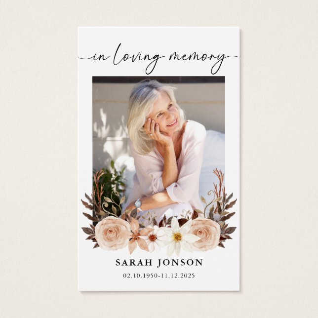 In Loving Memory Funeral Memorial Prayer Card (Front)