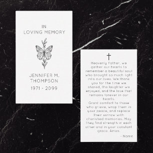In Loving Memory Funeral Memorial Prayer Card