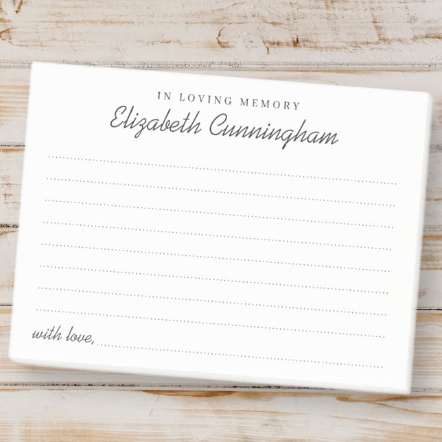 In Loving Memory Funeral Modern Share a Memory Post-it Notes (Creator Uploaded)