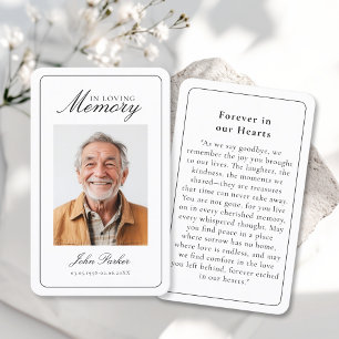 "In Loving Memory" Funeral Photo Prayer Business Card