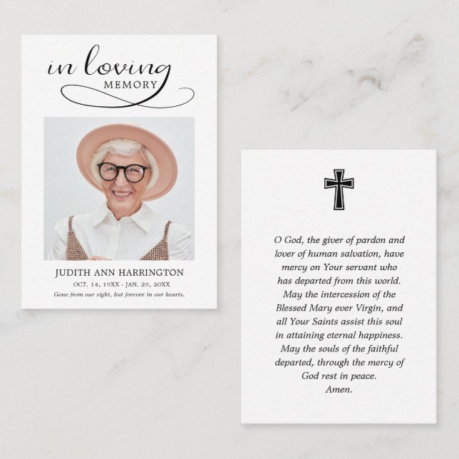 In Loving Memory Funeral Prayer Card (Front/Back)