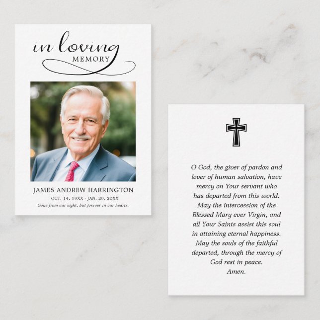 In Loving Memory Funeral Prayer Card (Front/Back)