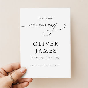 In Loving Memory Funeral Prayer Card