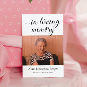 In Loving Memory Funeral Prayer Card with Photo