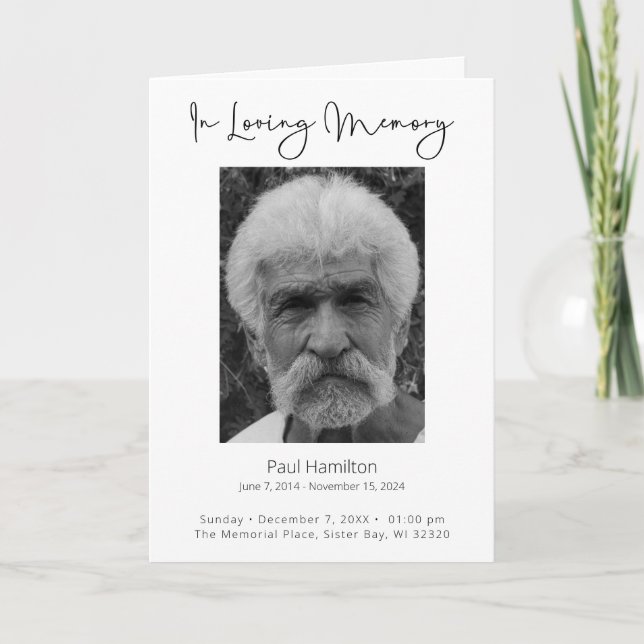 In Loving Memory Funeral Program Order of Service  Programme (Front)