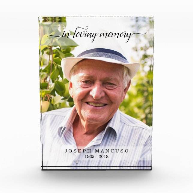 In Loving Memory Funeral Sympathy Photo Block (Front)