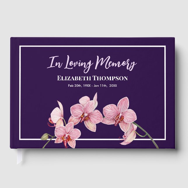 In Loving Memory Funeral Watercolor Hydrangea Guest Book (Front)