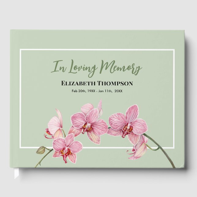 In Loving Memory Funeral Watercolor Hydrangea Guest Book (Front)