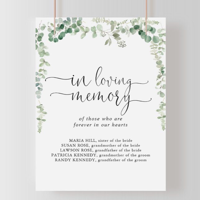 In Loving Memory Geometric Eucalyptus Sign (Creator Uploaded)