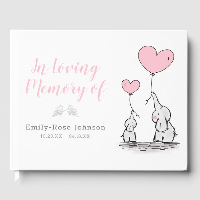 In Loving Memory | Girl Funeral Memorial Guest Book (Front)