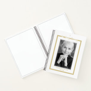 In Loving Memory Golden B&W Photo Service Dear Notebook