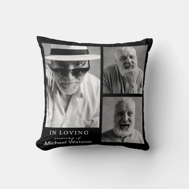 In Loving Memory Grandpa Funeral Memorial heart Cushion (Front)