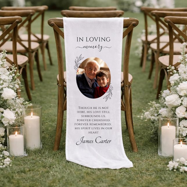 In Loving Memory Grandparent Wedding Memorial Short Table Runner (Creator Uploaded)