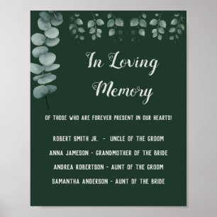 In Loving Memory Greenery Eucalyptus Wedding Sign