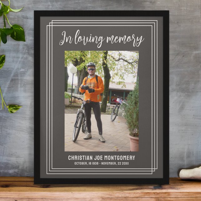 In loving memory Grey Photo Funeral Poster (Creator Uploaded)