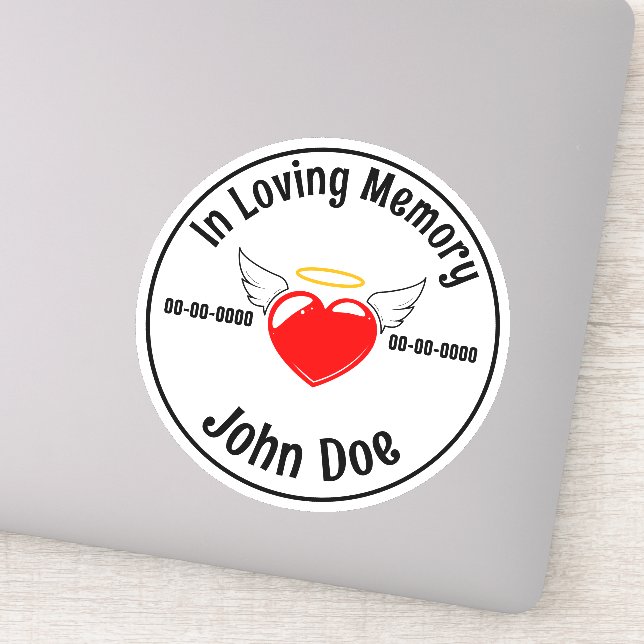 In Loving Memory Heart Custom-Cut Vinyl Sticker (Detail)