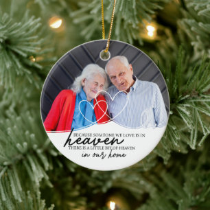 In Loving Memory – Heaven in Our Home custom photo Ceramic Tree Decoration