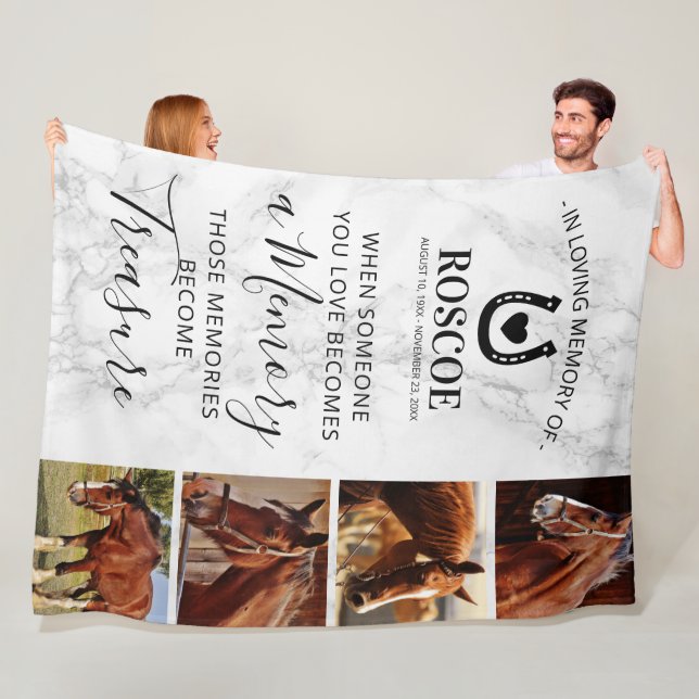In Loving Memory Horse Memorial Fleece Blanket (In Situ)