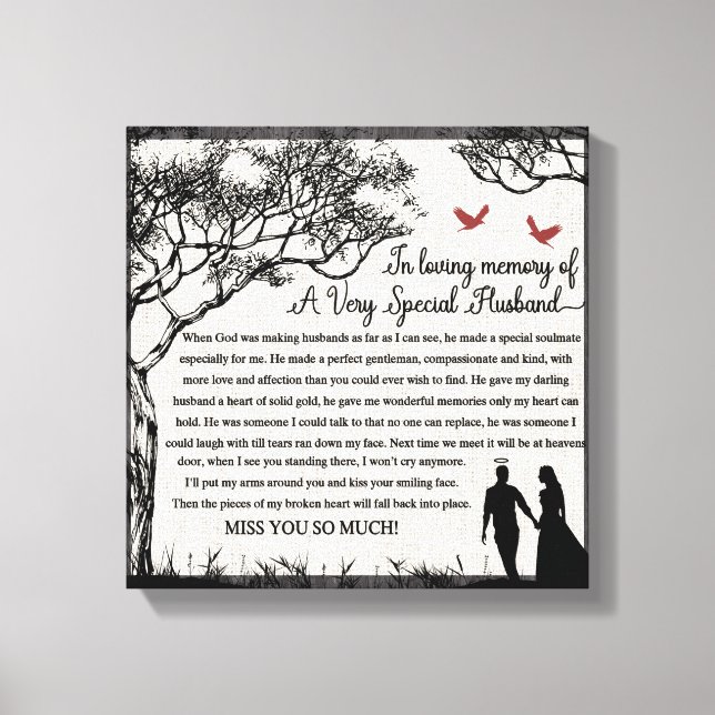 In Loving Memory/Husband Canvas Print (Front)