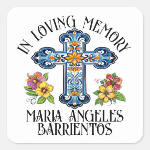 In Loving Memory In Memoriam Square Sticker