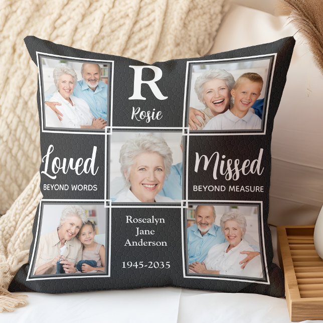 In Loving Memory Keepsake 5 Photo Memorial Cushion (Creator Uploaded)