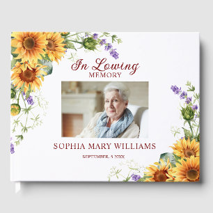 In loving Memory Lavender Floral Guest Book