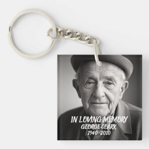 In loving memory memorial custom photo  key ring