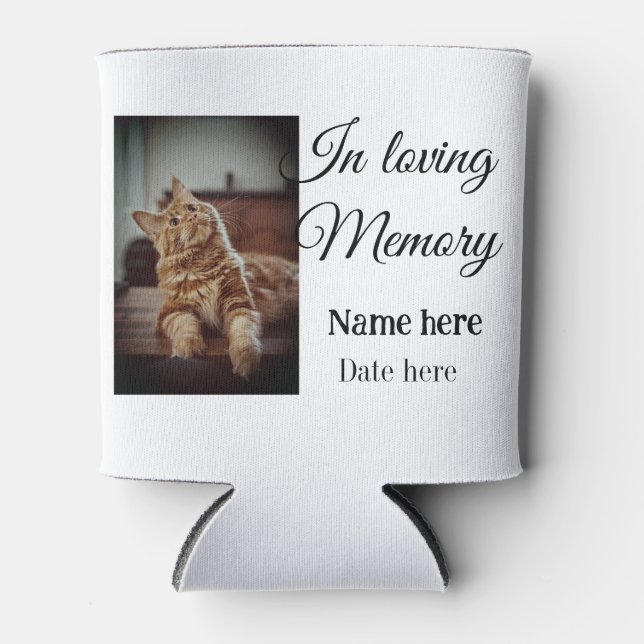In loving memory memorial keepsake add pet name can cooler (Front)