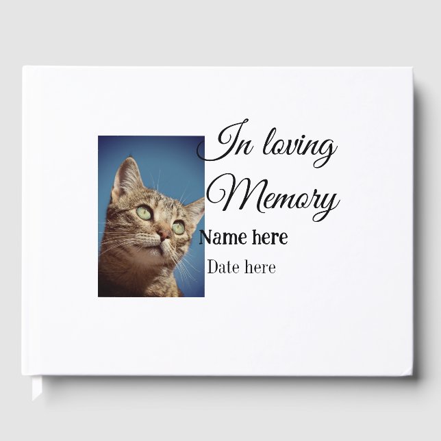 In loving memory memorial keepsake add pet name guest book (Front)
