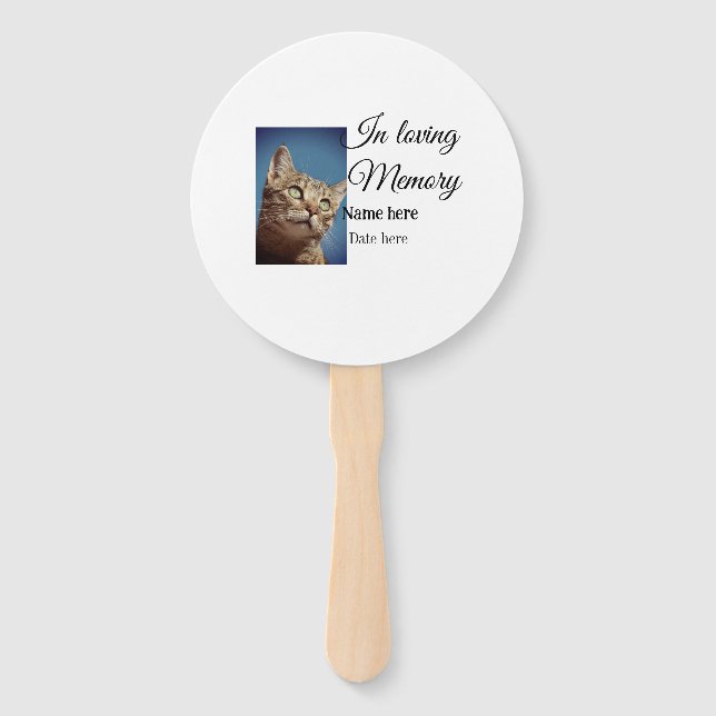 In loving memory memorial keepsake add pet name hand fan (Front)