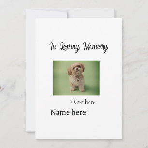 In loving memory memorial keepsake add pet name invitation