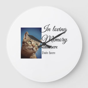 In loving memory memorial keepsake add pet name large clock