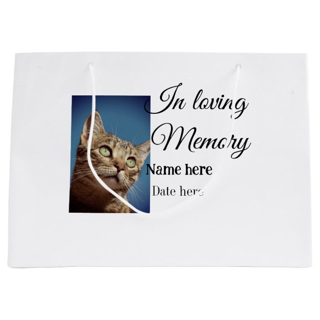 In loving memory memorial keepsake add pet name large gift bag (Front)