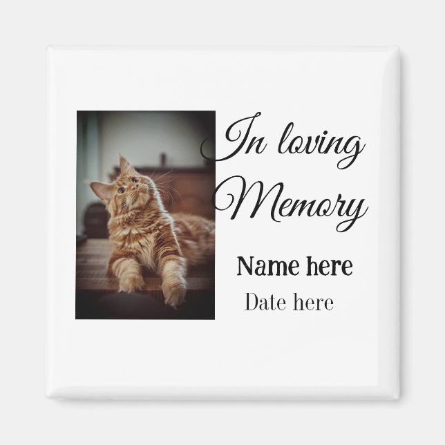 In loving memory memorial keepsake add pet name magnet (Front)